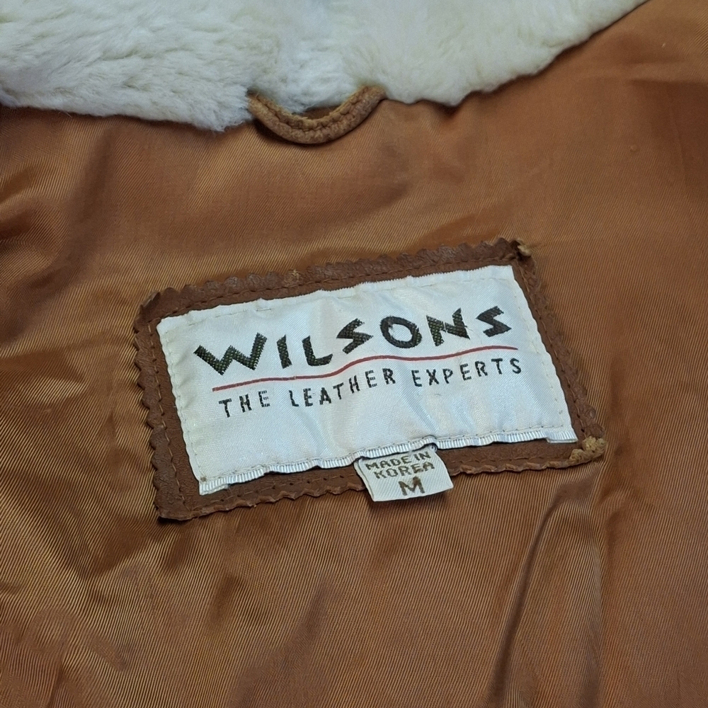 Wilsons Penny Lane Leather Faux Fur Trim Belted Hoodie Coat Women Size Medium - Picture 2 of 16